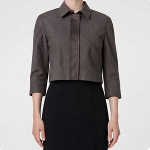 Akris Punto Brown Cropped Cotton Jacket 8